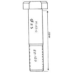 PERNO RUEDA DERECHA PLATAFORMAS 100MM